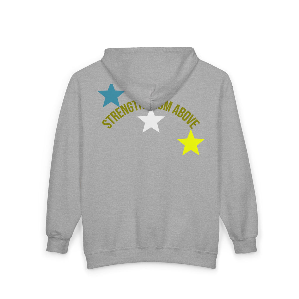 Strength From Above Zip Hoodie — SFA Logo Stars Full‑Zip Sweatshirt