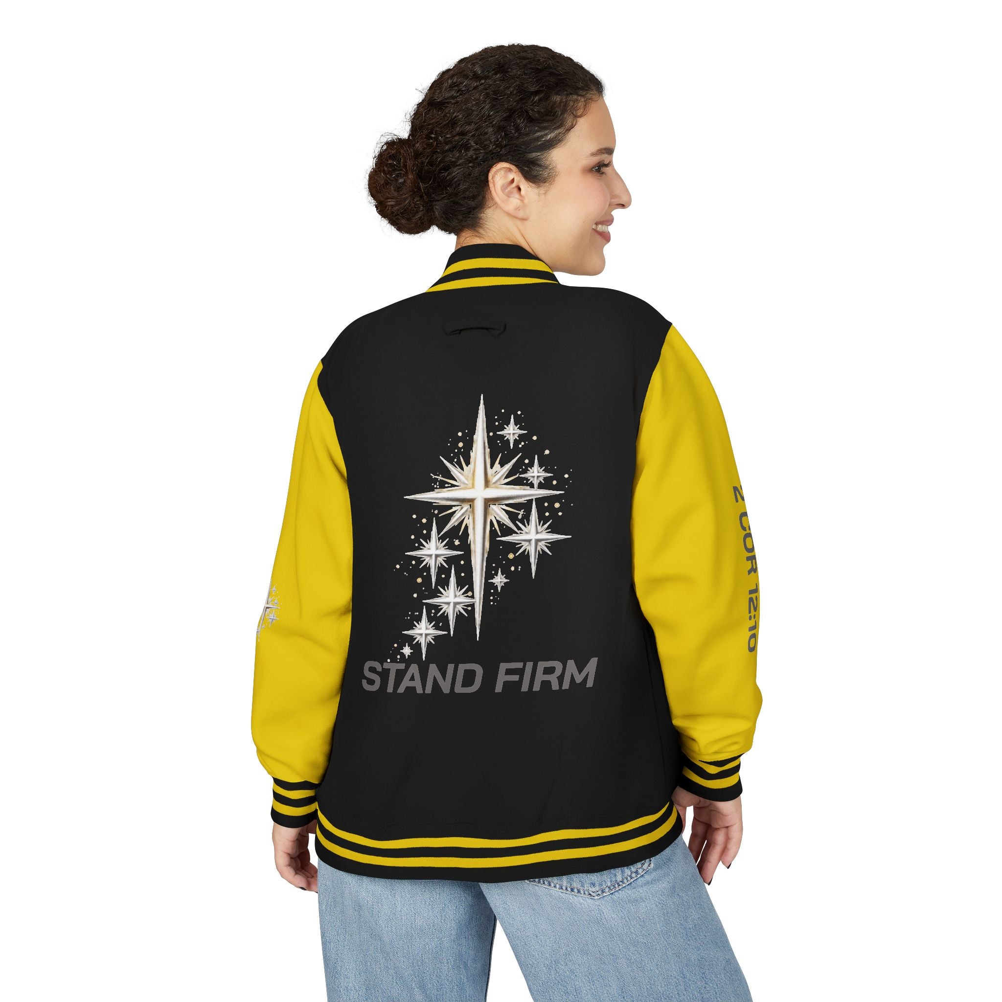 Letterman Jacket — 'Stand Firm' Cross Varsity Jacket