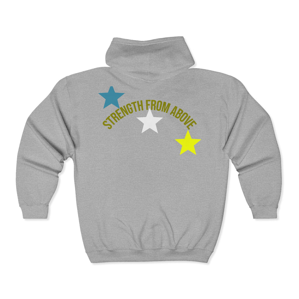 Strength From Above Zip Hoodie — SFA Logo Stars Full‑Zip Sweatshirt