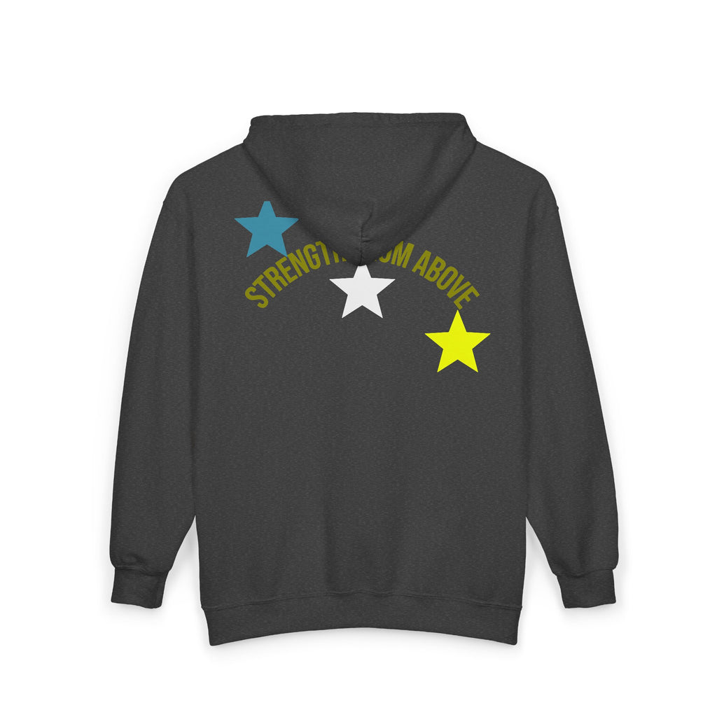 Strength From Above Zip Hoodie — SFA Logo Stars Full‑Zip Sweatshirt
