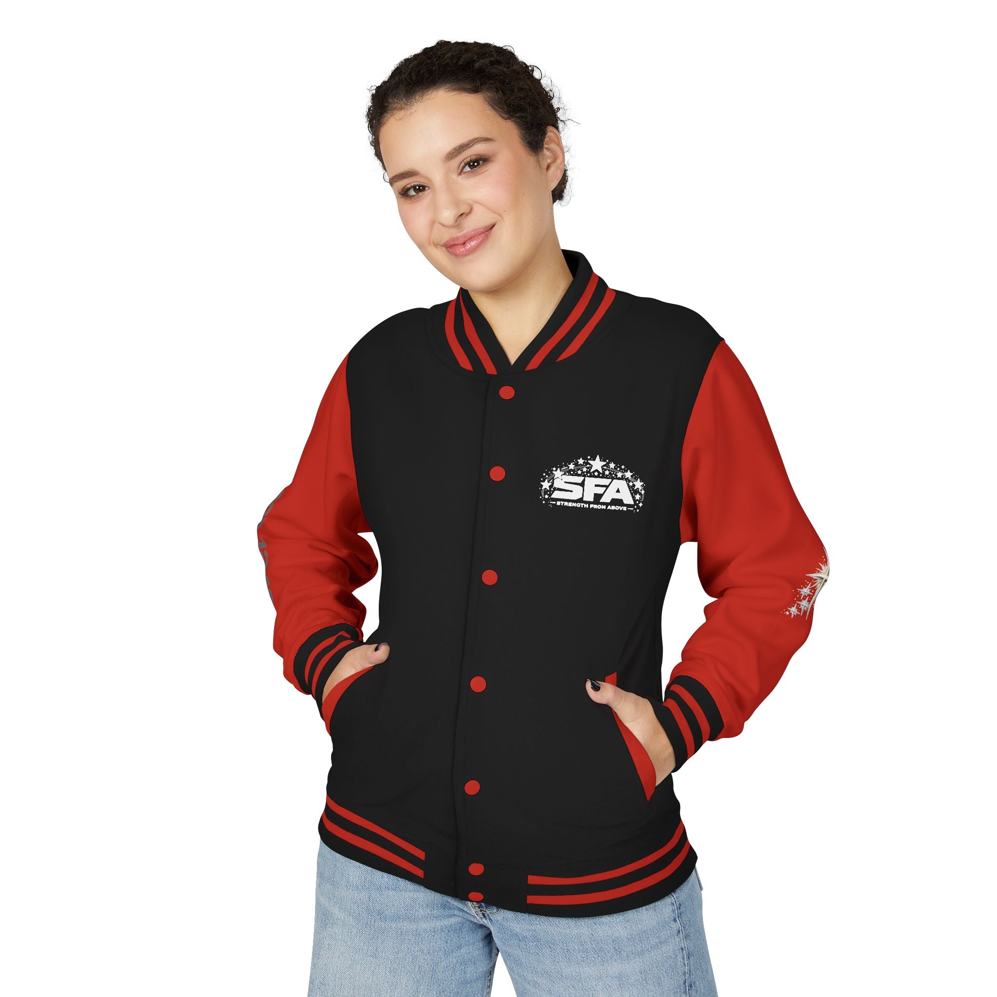 Letterman Jacket — 'Stand Firm' Cross Varsity Jacket