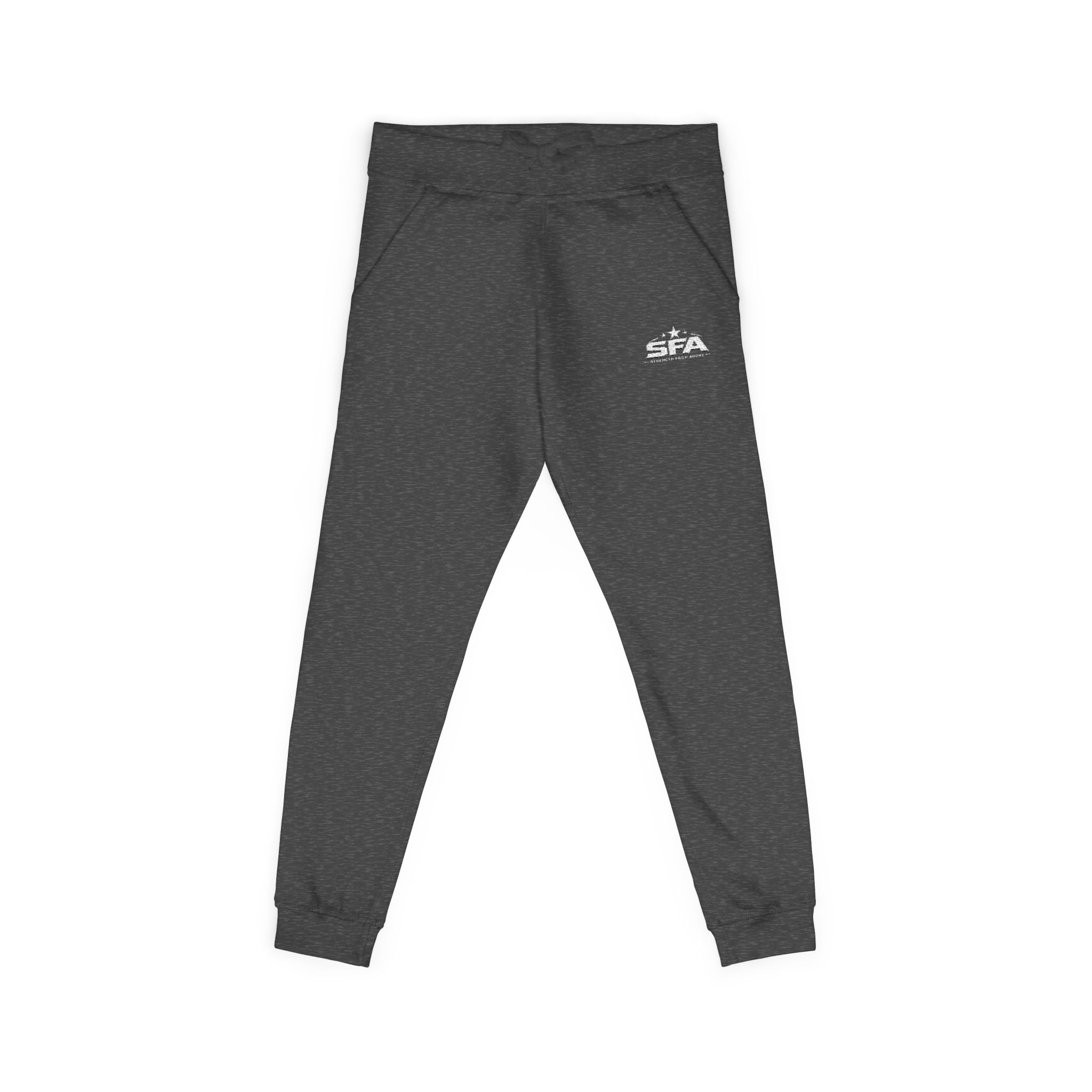 Embroidered Fleece Sweatpants — Cozy Coral Joggers with Subtle Chest Patch
