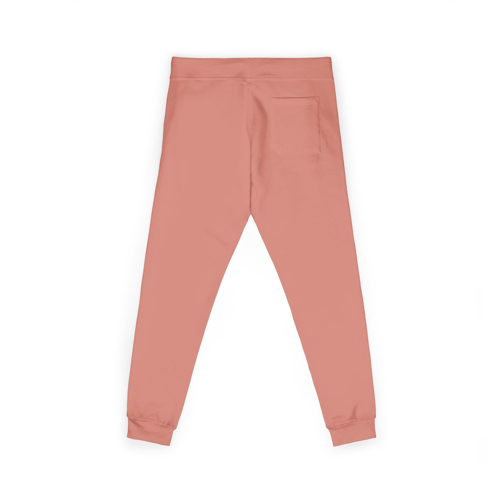 Embroidered Fleece Sweatpants — Cozy Coral Joggers with Subtle Chest Patch