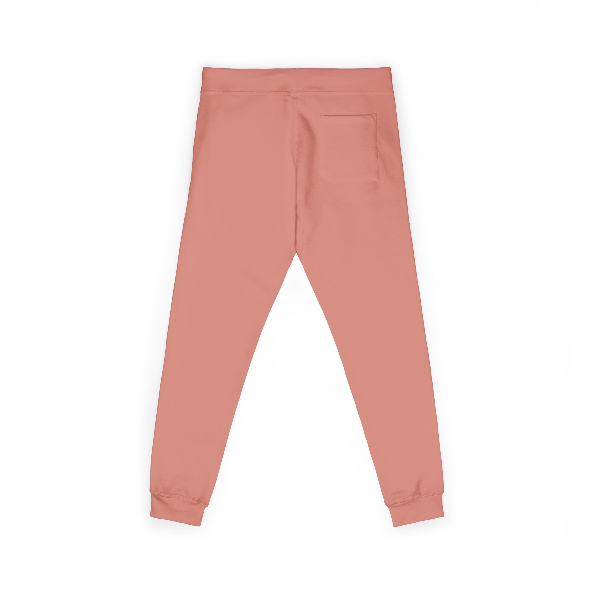 Embroidered Fleece Sweatpants — Cozy Coral Joggers with Subtle Chest Patch