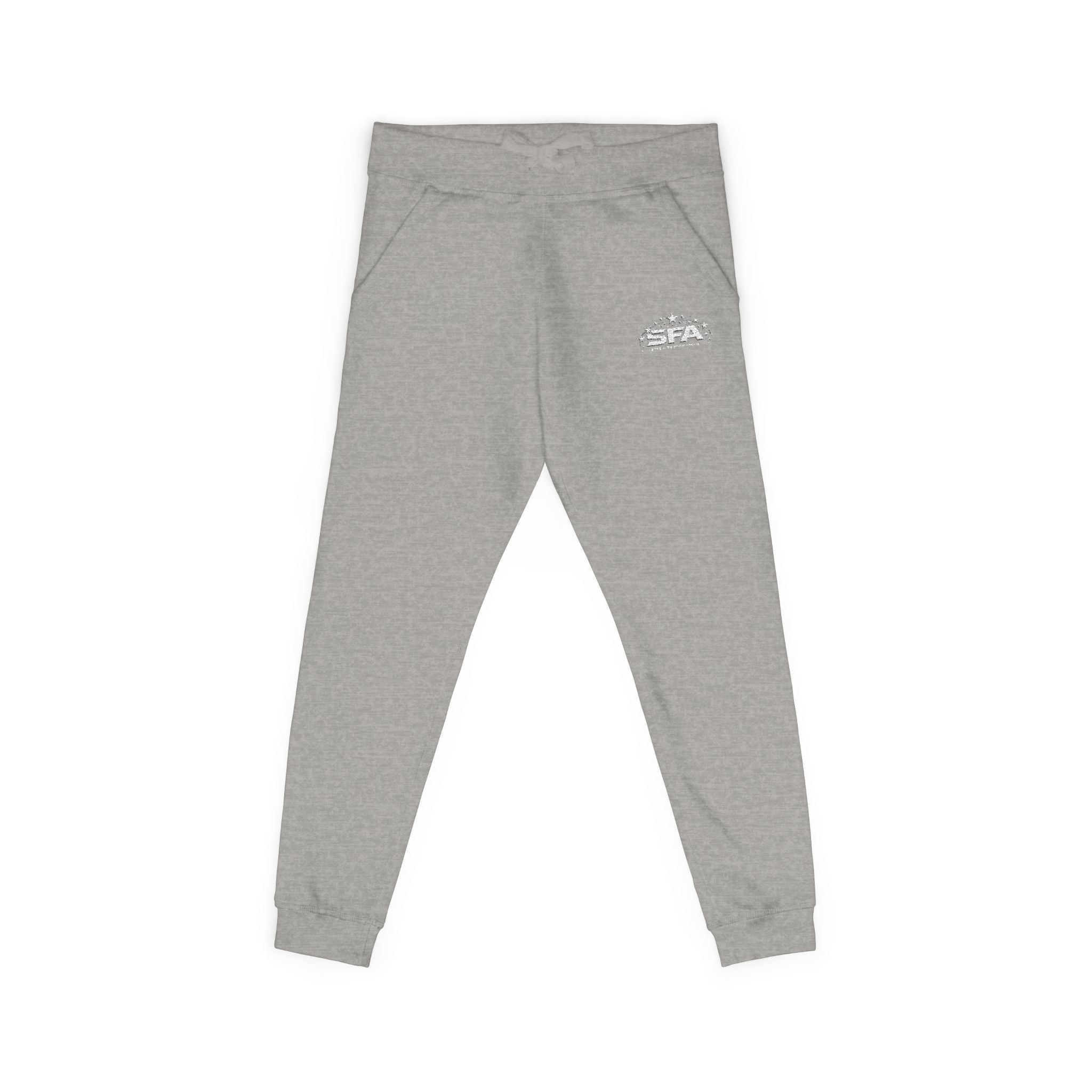 Embroidered Fleece Sweatpants — Cozy Coral Joggers with Subtle Chest Patch