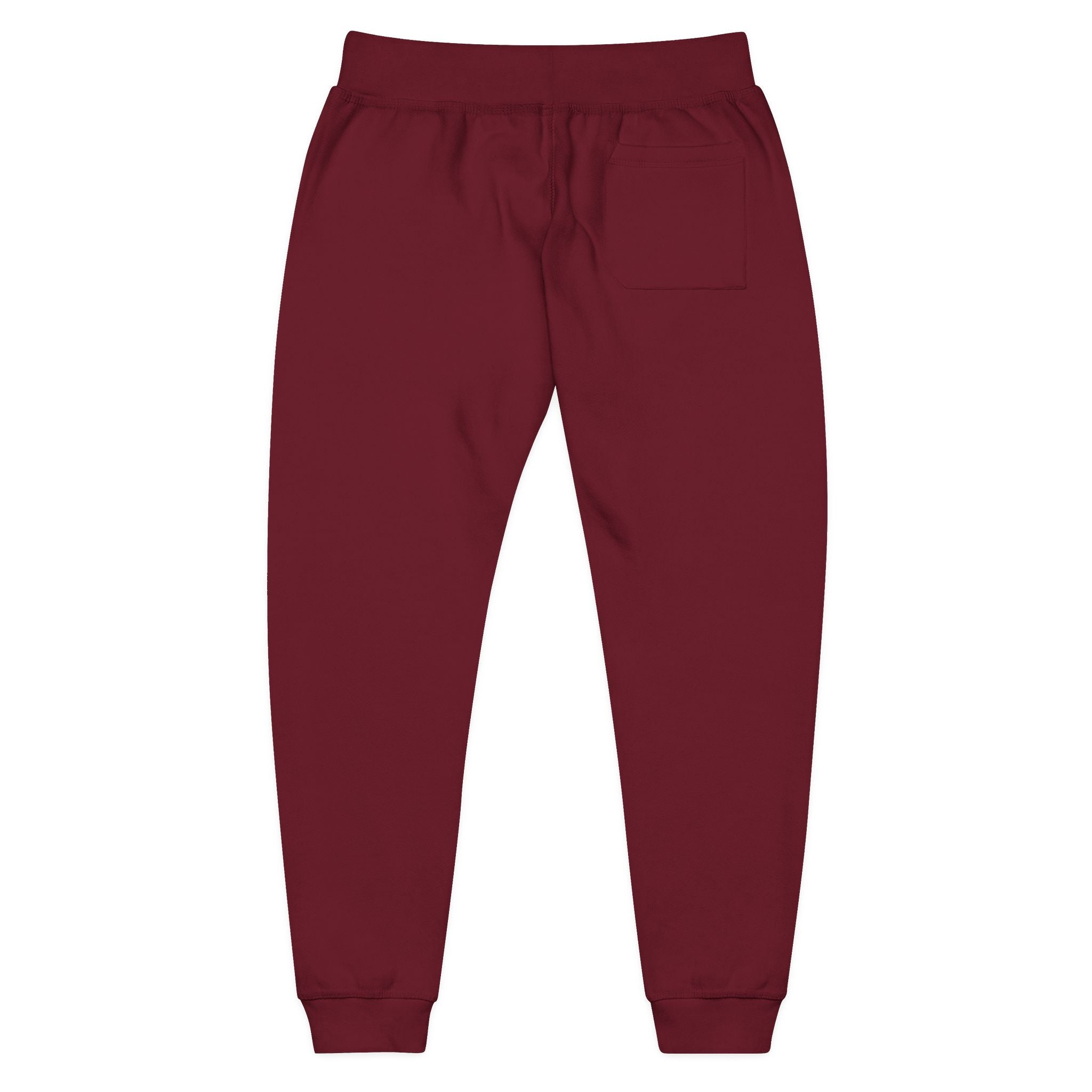 Embroidered Fleece Sweatpants — Cozy Coral Joggers with Subtle Chest Patch