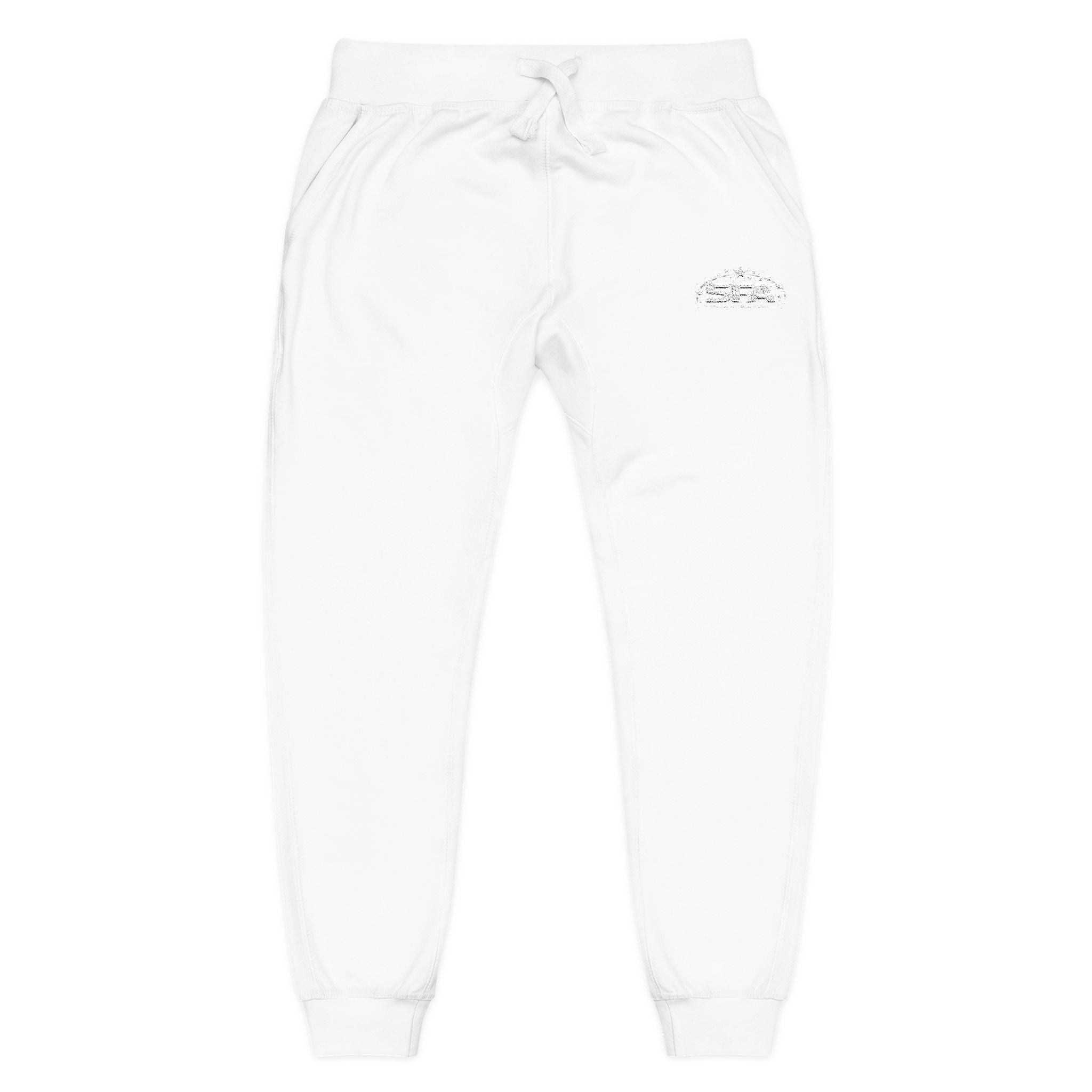 Embroidered Fleece Sweatpants — Cozy Coral Joggers with Subtle Chest Patch