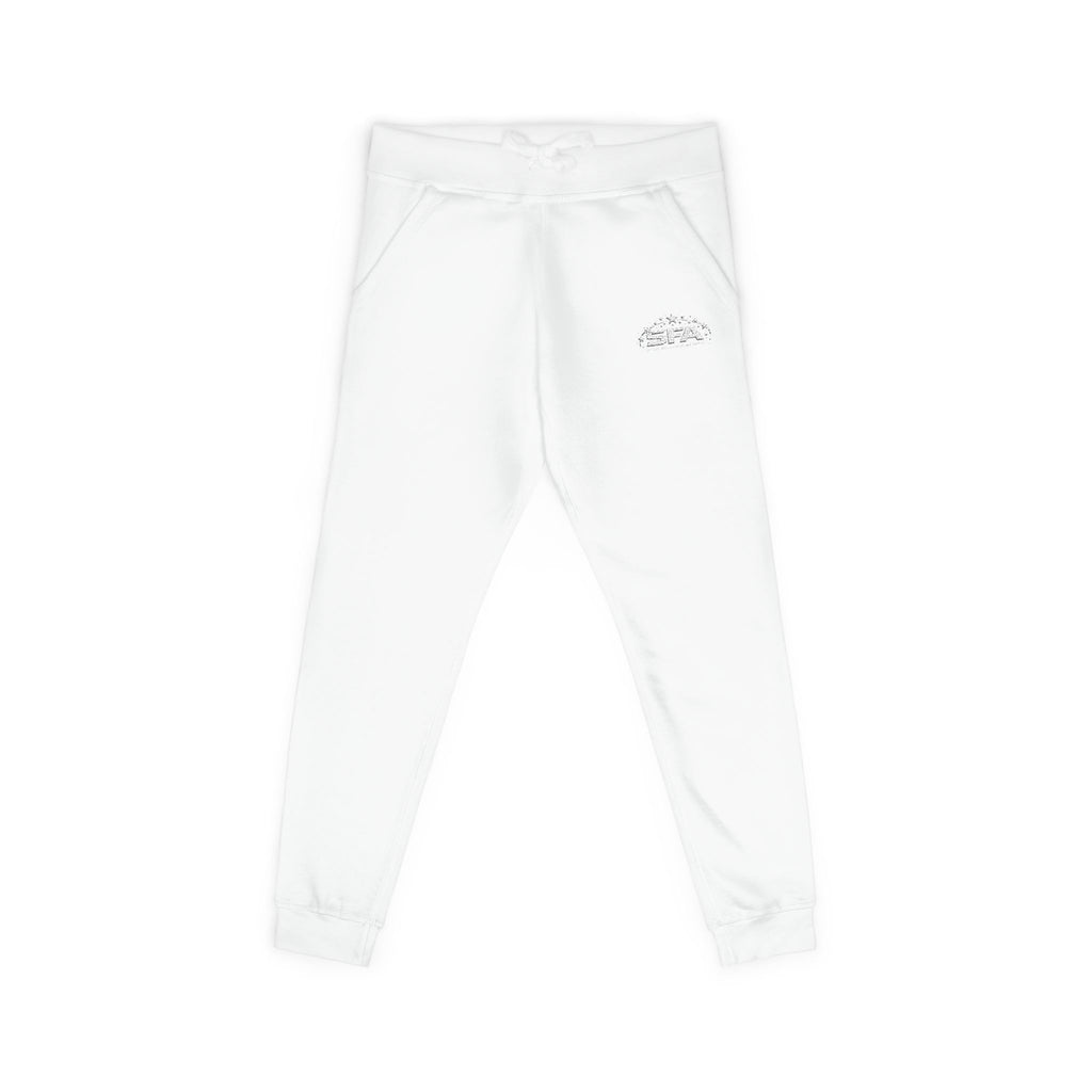 Embroidered Fleece Sweatpants — Cozy Coral Joggers with Subtle Chest Patch