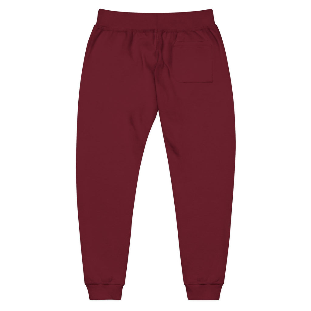 Embroidered Fleece Sweatpants — Cozy Coral Joggers with Subtle Chest Patch