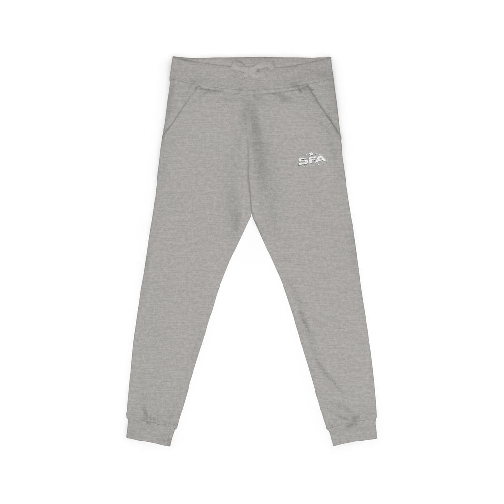 Embroidered Fleece Sweatpants — Cozy Coral Joggers with Subtle Chest Patch