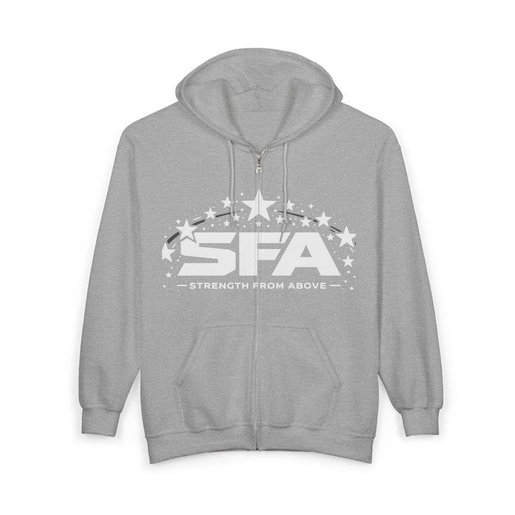 Strength From Above Zip Hoodie — SFA Logo Stars Full‑Zip Sweatshirt